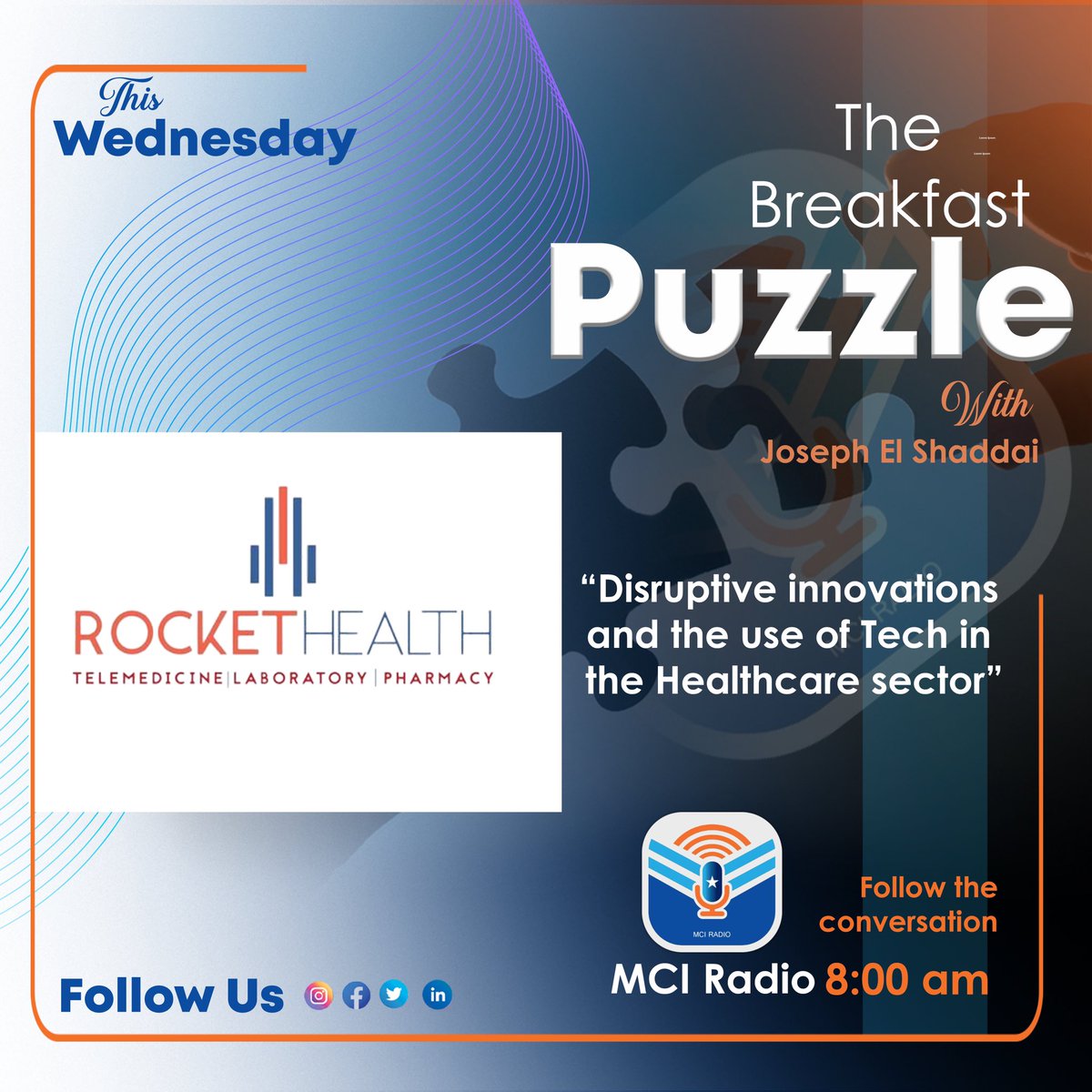 MCIRadioUg's tweet photo. In today’s healthcare world, convenience and timeliness are key,
In a quest to to find out how easy access to healthcare can be improved in Uganda, we get into a conversation with @RocketHealthUG on the #BreakfastPuzzle with @JosephElshaddai
#ForAfricanVoices https://t.co/8PCYBaV368
