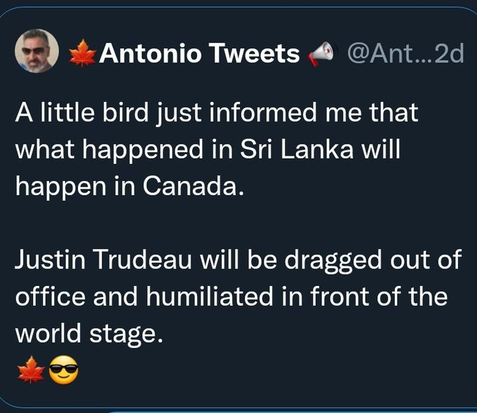 SmutUnderCover's tweet photo. #TwitterIsComplicit
Twitter knew it was being used to stage a terroristic gathering.
They've learned nothing. They decided not to take down a Tweet threatening to "drag" Trudeau from office, as was done in Sri Lanka, where they stormed the presidential residence. @TwitterSafety https://t.co/q9RsyKzX1O