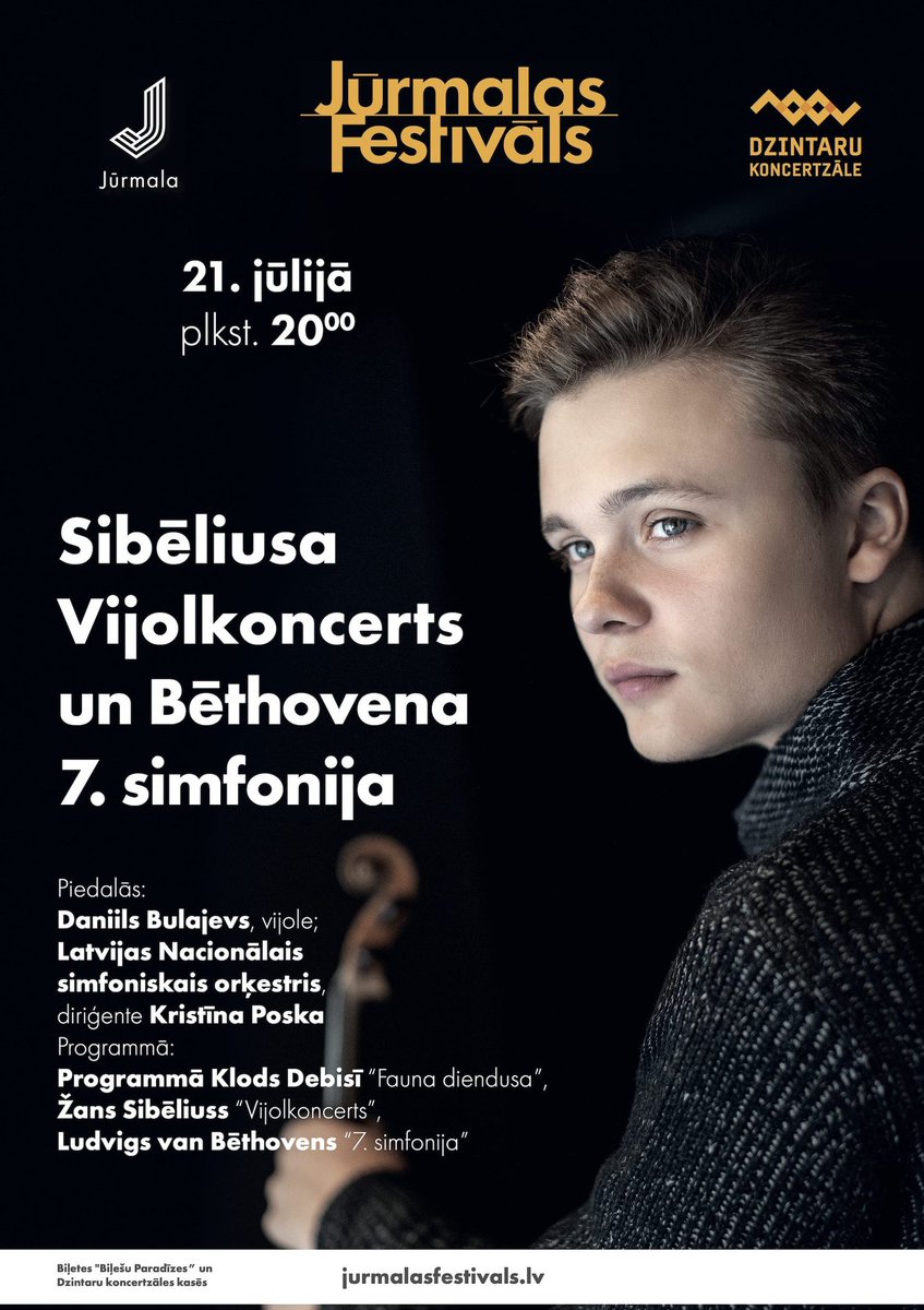 DaniilBulayev's tweet photo. I'm happy to play as a soloist with the @LNSO under the baton of #KristiinaPoska on July 21 in the @koncertzale.
I'll perform on the fine Italian violin on a kind loan from the @FlorianLeonhard.

#Sibelius #Jurmala #KristiinaPoska #LNSO #DaniilBulayev #ClassicalMusic #festival https://t.co/YQdtYNkZUa