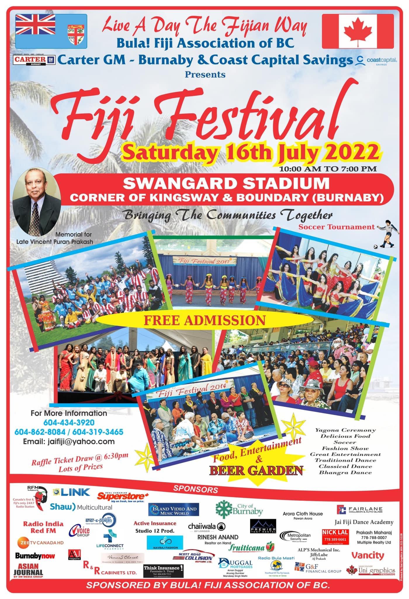 Radio Fiji Mirchi Canada on Twitter: "FIJI FESTIVAL is happening on