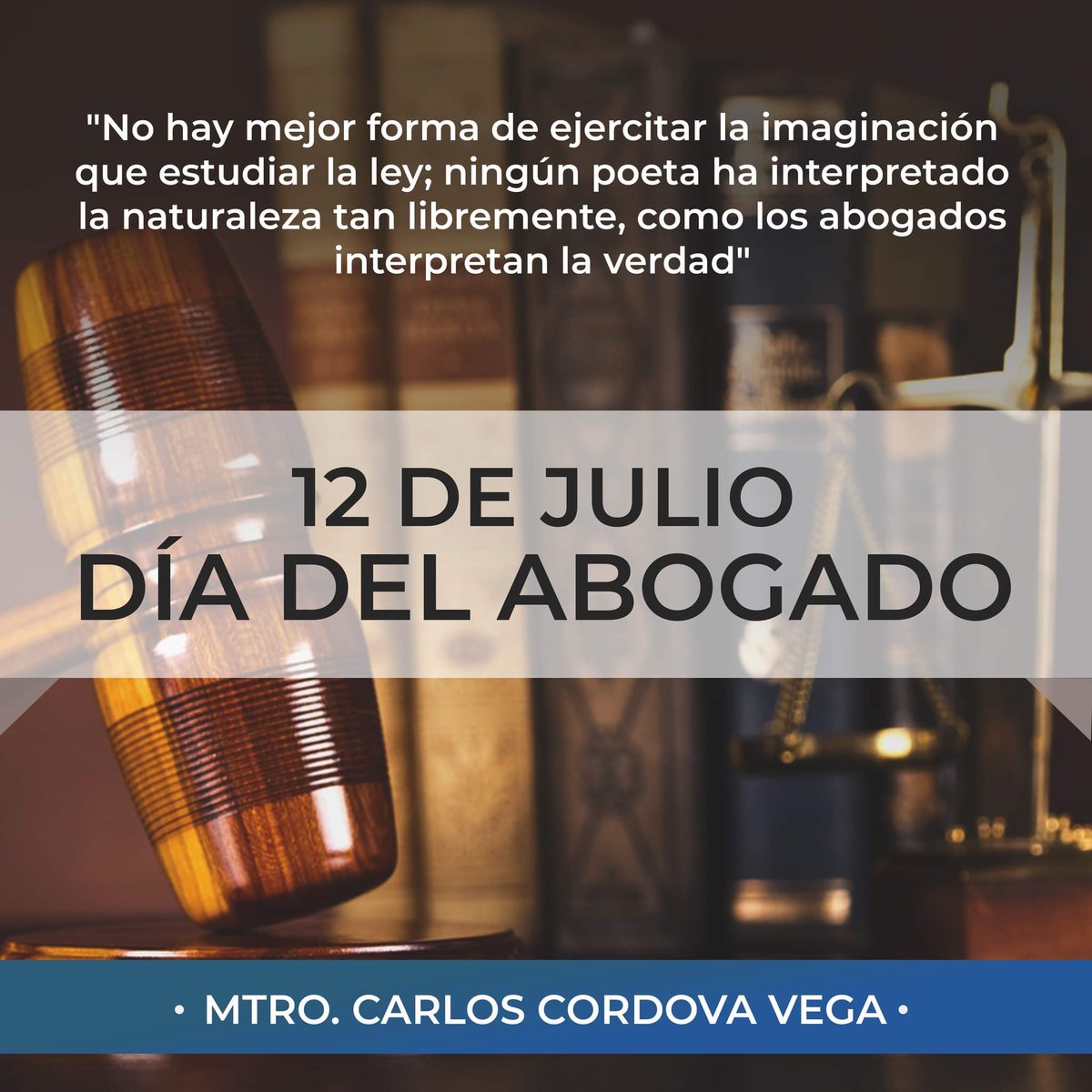 cacove's tweet photo. Feliz Día del Abogado a mis colegas, les invito a dignificar la profesión, a hacer nuestra labor con honestidad y profesionalismo, en esta epoca de transformación e innovación, preparémonos para el futuro, seamos  el ejemplo para las próximas generaciones, les mando un abrazo. https://t.co/GXpQxwRgLg