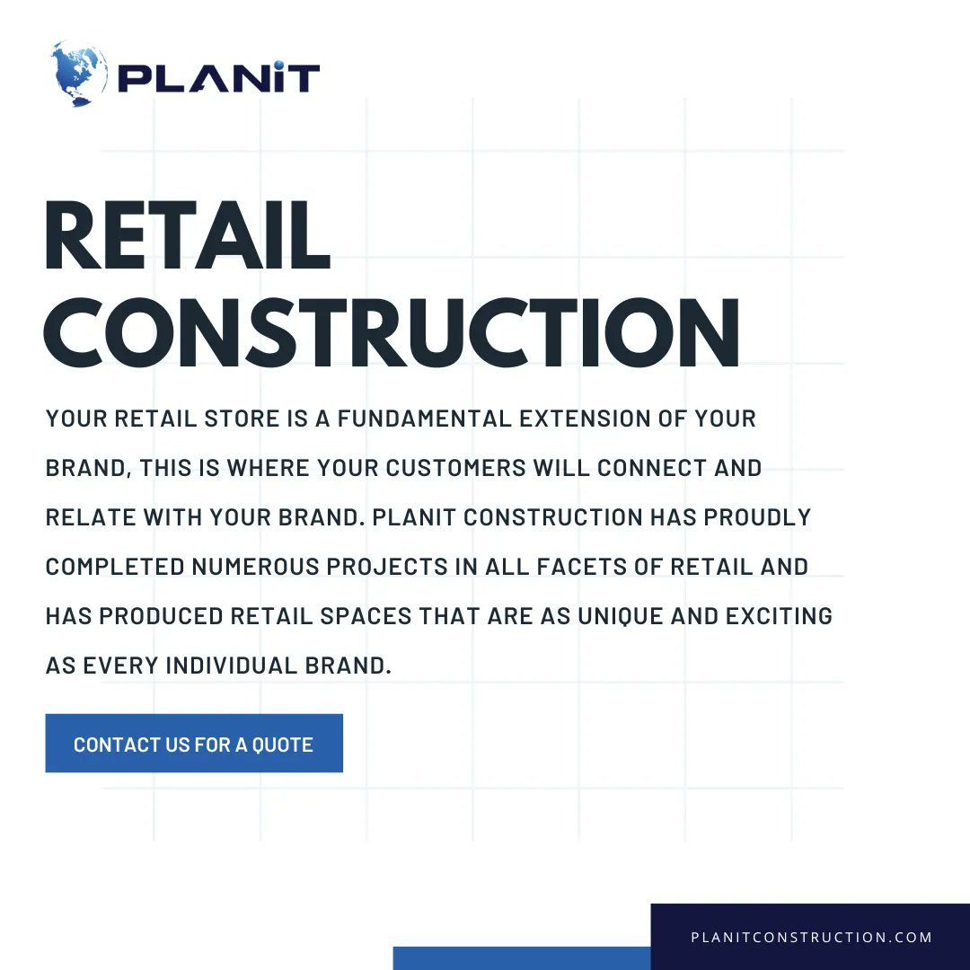 Our team of experts will convert your retail store concept to reality, no project is too large or too small, from department stores, stand-alone locations, outlets, and temporary pop-ups; we handle all your needs.

#planitconstruction  #generalcontracting #retailconstruction