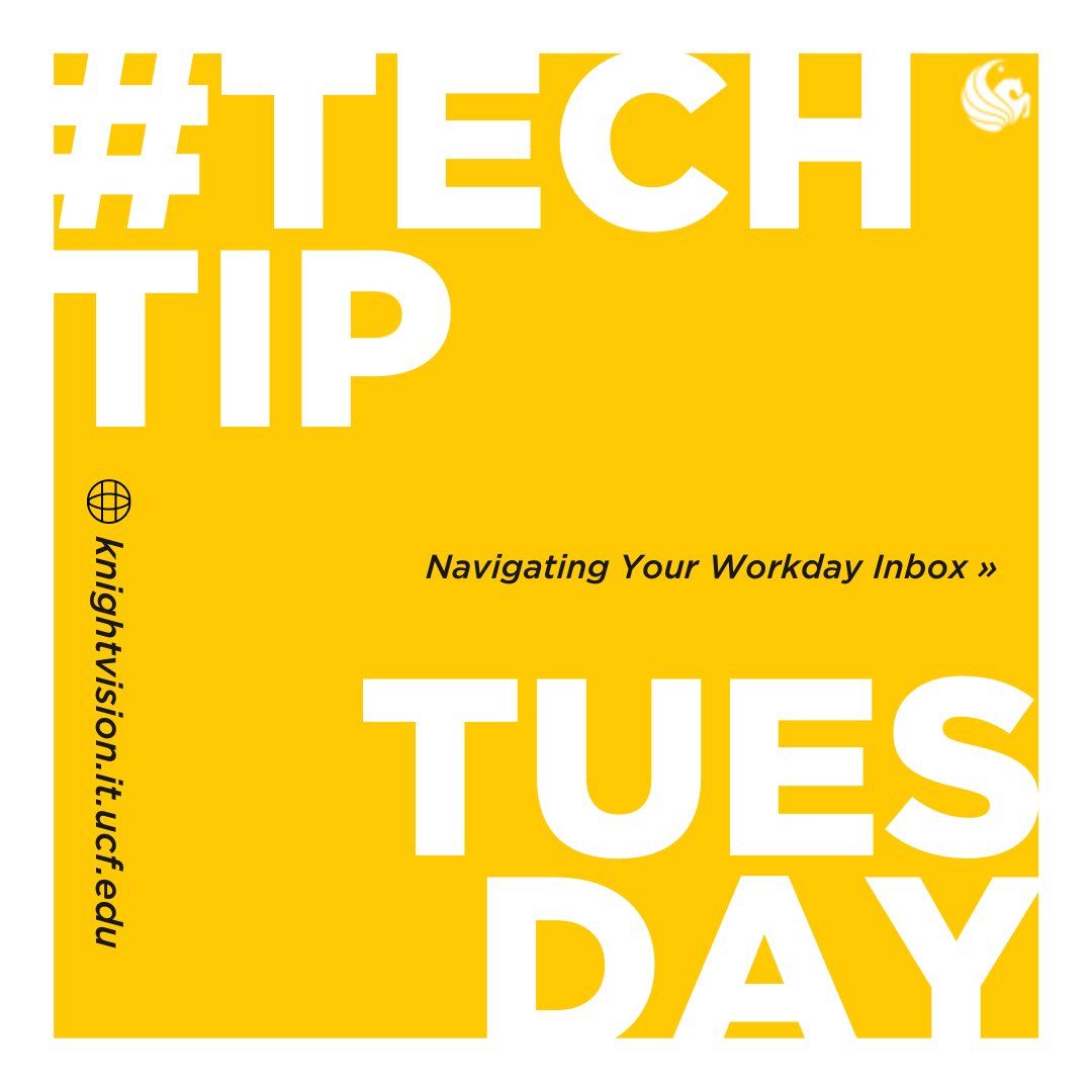 UCFKnightVision's tweet photo. This week's #TechTipTuesday guides you through the process of navigating your #Workday Inbox on both desktop 🖥️ &amp; mobile 📱 devices. ❔Need help❔  Submit a Workday help case or visit https://t.co/V4ewicstOt
▪️
#KnightVision #UCF #UCFIT #UCFStaff #UCFFaculty https://t.co/f7JSm6LmK7