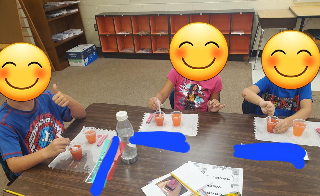 DESKinderEagles's tweet photo. My sweetie pies at Discovery CSI Kindergarten doing their sweet Kool Aid Chemistry experiment...they couldn't get any sweeter ❤️ #VCSCSI2022 #VCSSUMMER2022 https://t.co/hwOUbP2RDq