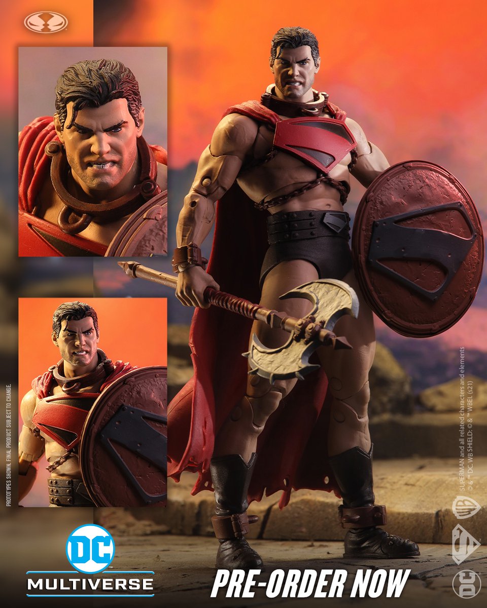 mcfarlanetoys's tweet photo. Our Superman from DC Future State: Worlds of War is available for pre-order NOW at select retailers!
➡️ https://t.co/WgygaqeMGS
This 7” figure includes an axe, shield and a base for dynamic posing.
#McFarlaneToys #DCMultiverse #DCFutureState #Superman https://t.co/omha03kBmz