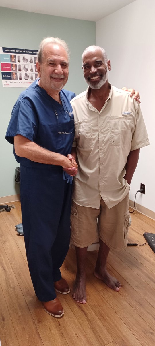gramedica's tweet photo. "This is Mr. Charles Cooper, a great success story for the Center for Ankle, Foot & Wound Care. Mr. Cooper is on his way to a quick recovery after bilateral HyProCure surgery. He has been given a sense of well-being and wholeness after a long..." Dr. Joseph Picciotti #hyprocure https://t.co/u417MptfI4
