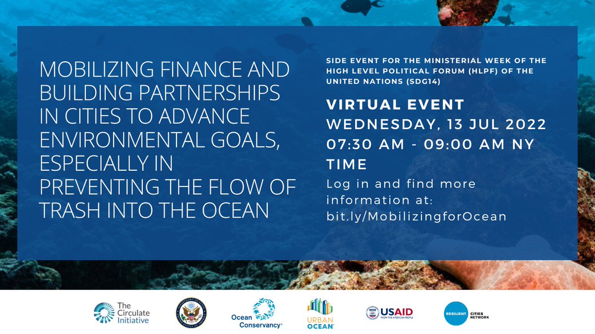 Cities can play a *critical* role in preventing trash from entering our ocean. 🌆

Join us for an official #HLPF side event that shows how we can work together to create more resilient cities and a healthier ocean! ⤵️

bit.ly/3bWK1RV