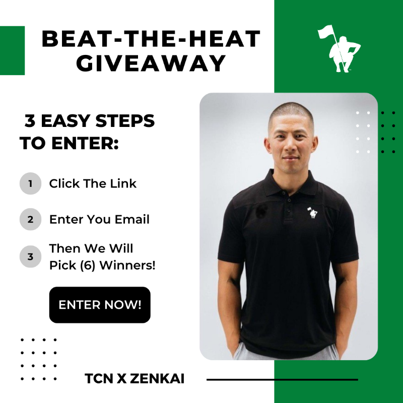 CaddieNetwork's tweet photo. GIVEAWAY: In honor of #The150thOpen, we've got some fresh new TCN x @ZenkaiSports polos that could be yours. 

Enter at the link below. Six (6) Winners will be announced by 7/29. ⬇️