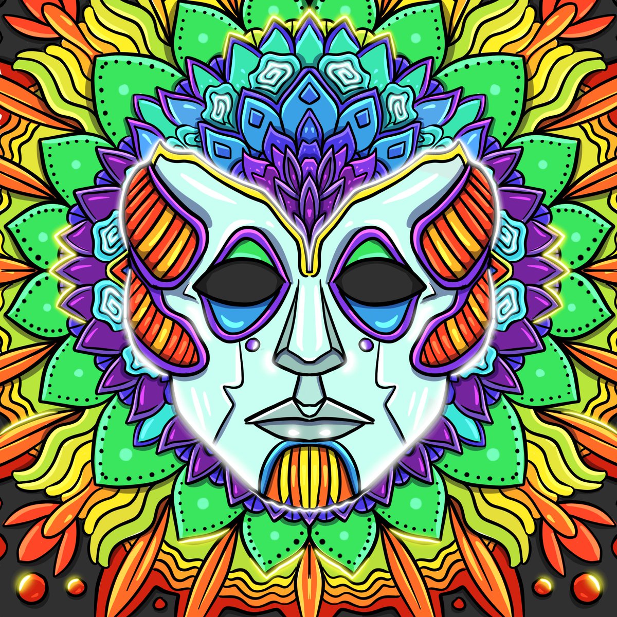 Chaos Mask #100! Wow, we've made it to the 100th mask!🎉🥳🪩

Listing in 10 minutes.
singular.app/collectibles/1…
#NFTs #singular #RMRK #ksm #kusama #kusamanfts #NFTCommunity #ChaosMasks