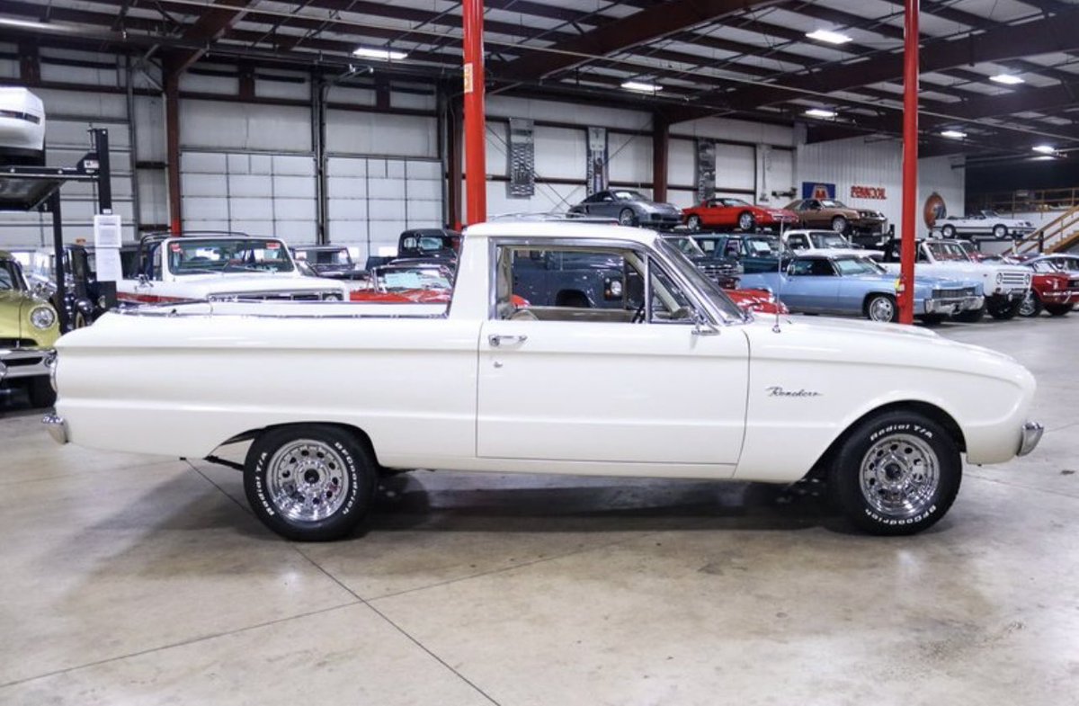GrAutoGalllery's tweet photo. 1961 Ford Ranchero
⚙️ 200 Inline-6
🛣 52k miles

This wonderful model is finished in Wimbledon White over a tan interior that is very neat and tidy. Under the hood is detailed and shows very well. The 6 cylinder fires to life with a turn of a key. #Ford #ranchero #classiccar https://t.co/9JnIFB8XPp