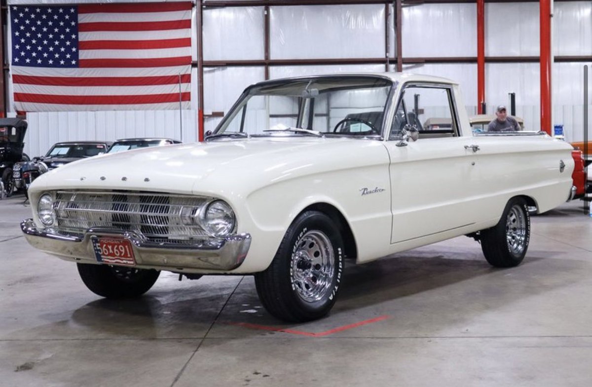 GrAutoGalllery's tweet photo. 1961 Ford Ranchero
⚙️ 200 Inline-6
🛣 52k miles

This wonderful model is finished in Wimbledon White over a tan interior that is very neat and tidy. Under the hood is detailed and shows very well. The 6 cylinder fires to life with a turn of a key. #Ford #ranchero #classiccar https://t.co/9JnIFB8XPp