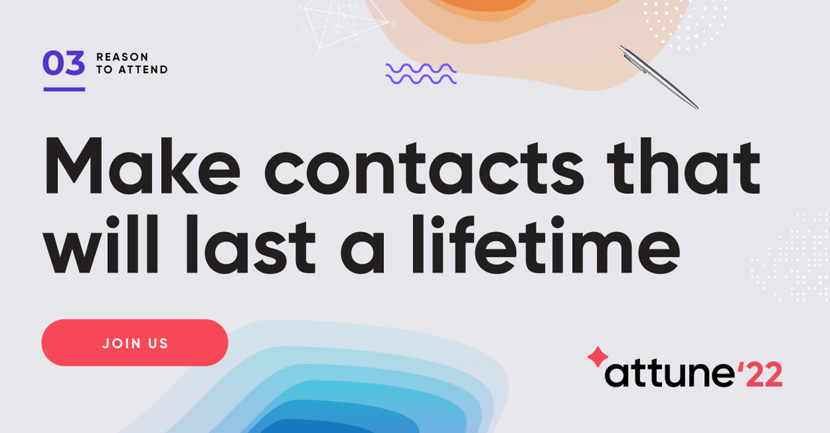 Dynamic_Signal's tweet image. #3 reason to attend—to make contacts that will last a lifetime! Network with industry experts and peers to form connections that will endure. 
attune-summit.com
#attune22 #comms #HR #employeeengagement