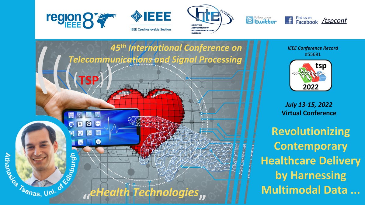 TSPconf's tweet photo. 📢 #KeynoteSpeech: Professor Athanasios Tsanas (‘Thanasis’), SMIEEE - Revolutionizing Contemporary #HealthcareDelivery by Harnessing #MultimodalData Collected Using #Phones, #Wearables, and #Sensors  https://t.co/2gwgAF2HnM @EdinUniMedicine @EdinburghUni via @YouTube @TSPconf https://t.co/8nXMLJUakb