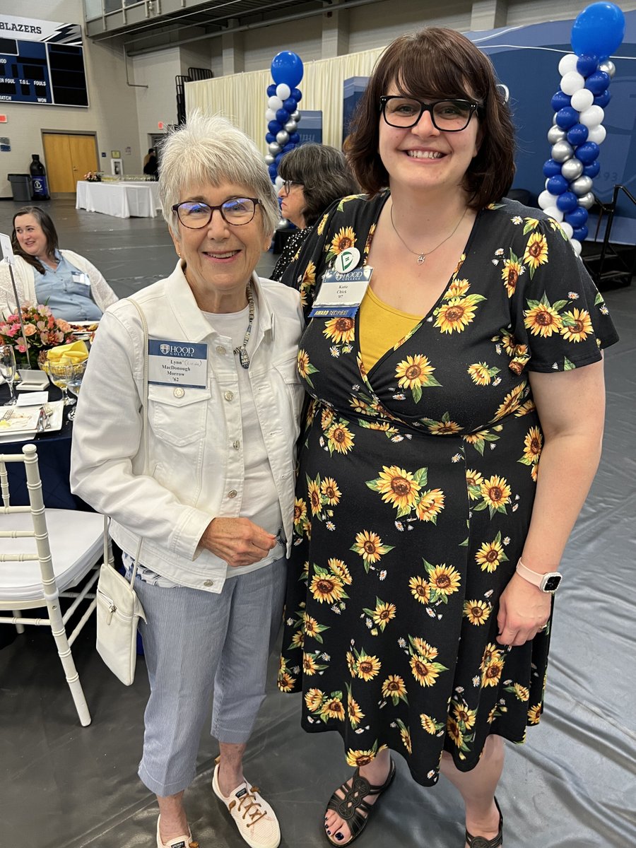 MortarBoard's tweet photo. National Pres @kutiechick (@hood_college, 2006) received the Outstanding Recent Alumna Award from Hood College! Congrats, Katie! During her visit she met with #MBAlumni Linda MacDonough Morrow (1961), Nancy Gillece (1980) and Melissa Taylor (2005)! #MortarBoard #HoodProud https://t.co/1CGRxMm9oq