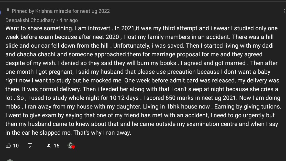 salonijangra06's tweet photo. 🥺🥺❤❤
Inspiring story for All neet aspirant.......❣❣
Never loose your faith to yourself 🙂❤ https://t.co/XHHwDXJxOE