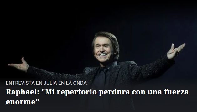NuestroRaphael_'s tweet photo. . @RAPHAELartista  habla con Julia Otero en la @OndaCero_es . Muy interesalnte. #Raphael #Raphael60 #OndaCero
En ruso: https://t.co/6HRHEmrwCp 
En español (audio): https://t.co/HMLfvMnmgQ https://t.co/7KsvfPr1pG