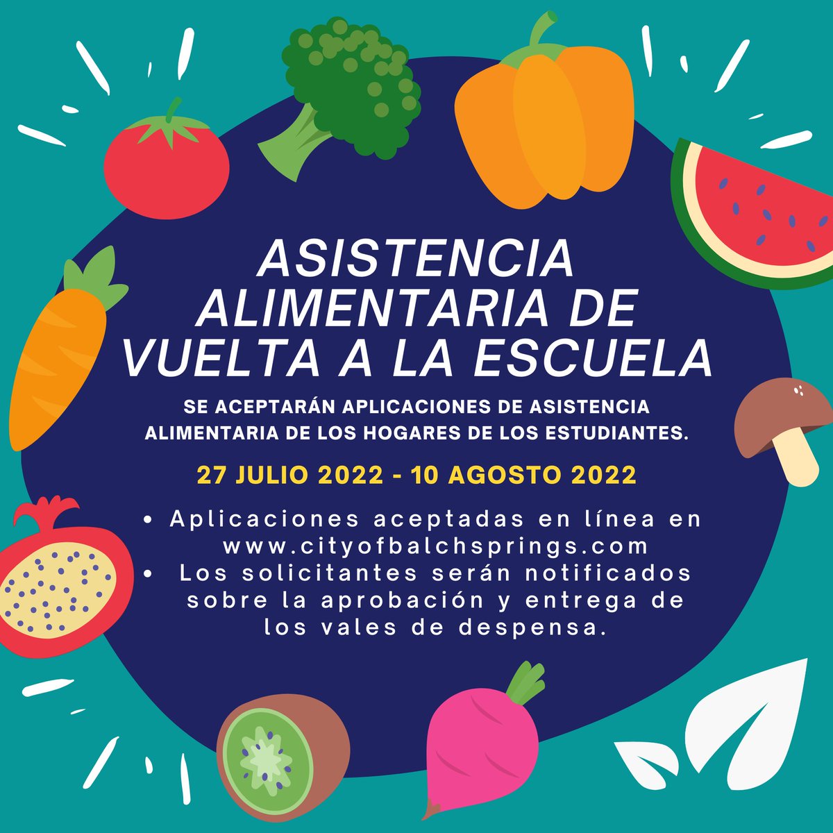 🍎Student food assistance applications will be accepted. Click this link for more information 
🍎Se aceptaran aplicaciones de asistencia alimentaria de los hogares de los estudiantes. 
 To get more information, Click Here 👇 Mas Informacion, Clic Aqui 
cityofbalchsprings.com/CivicAlerts.as…