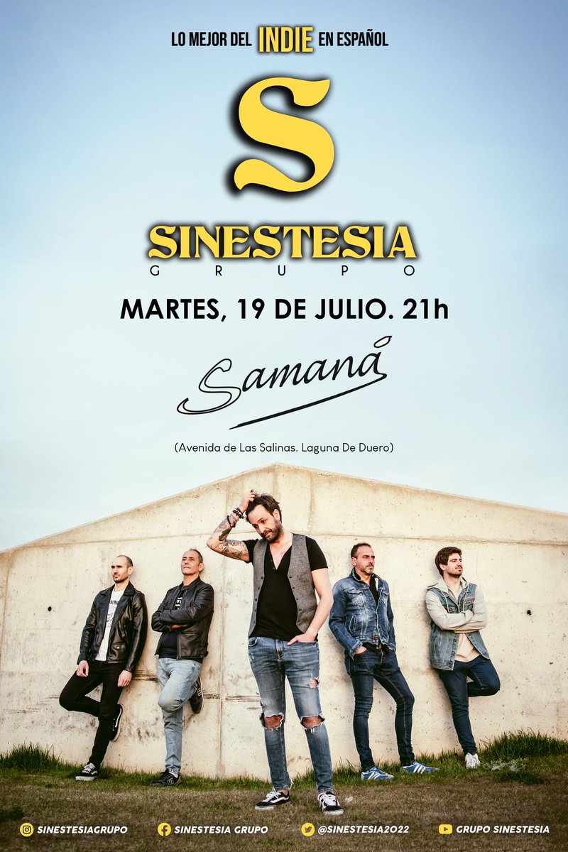 monge_sl's tweet photo. 💥 NUEVA FECHA 💥

¡¡Laguna de Duero!!
Os esperamos el próximo martes 19 a partir de las 21h en @sala_samana

Entrada gratuita. Tenemos muchas ganas de veros y queremos que sea una gran fiesta!!🕺🏼🔥🔝

#Sinestesia2022
#sinestesiagrupo
#lomejordelindie
#conciertosvalladolid https://t.co/bsN6LVJUoC