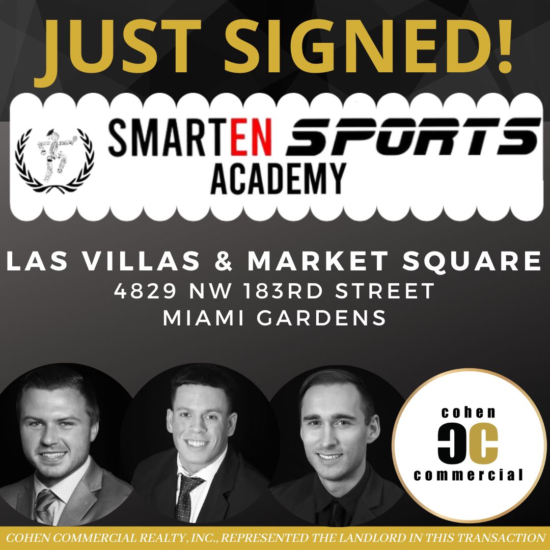 Cohen_Comm's tweet photo. Just signed! Smarten Sports Academy in Las Villas &amp; Market Square in Miami Gardens!

#ccr #cohencommercial #cohencommercialrealestate #cohencommercialrealty #justsigned #prpost #smartensportsacademy #miami #miamigardens #southflorida #commercialrealestate #realestate https://t.co/0fXpyivsbH