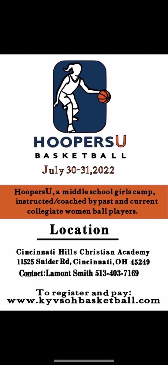 HooperU is gon’ be 🔥🔥🔥 Ckout the website (Kyvsohbasketball.com) for coaches bios. #WomenEmpowerment #July30thru31
#CHCA
#WheverUrFromComeThru