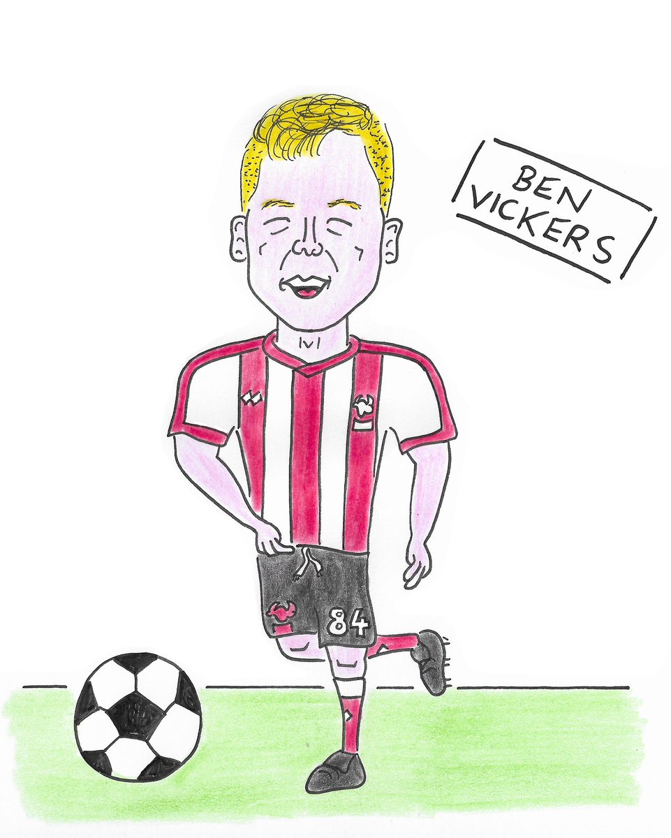 LoobsV's tweet photo. @imptoons Thankyou so much for this caricature of Ben! A perfect momento following his season as @LincolnCity_FC ‘s No.84 🔴⚪️ https://t.co/4QabU1cMY2