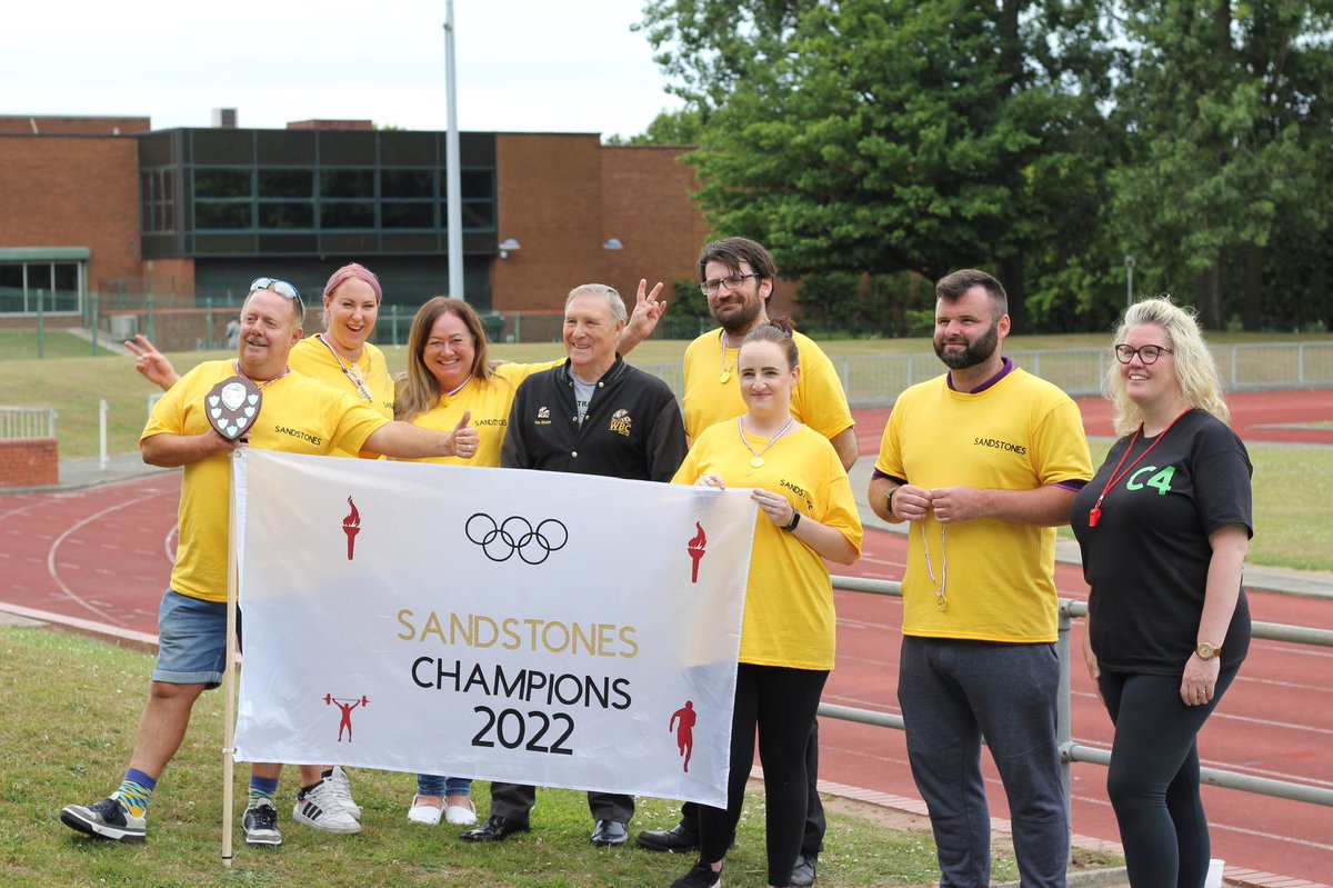 AH_Sandstones's tweet photo. Today Sandstones took part in our district Olympics with 6 other homes at the Oval in Bebington.

Residents and staff took part in various games to compete to be Olympic Champions.

Sandstones were the champions this year and came 1st Place 🥇!! @CarrieBrowne @SteveHigginsAT https://t.co/RPMbmtaz6k