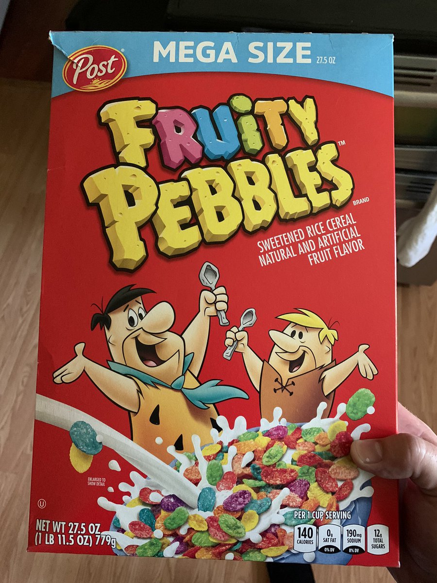 DommelJason's tweet image. Got this mega sized box of Fruity Pebbles and I am certain they fiddled with the recipe. It’s got a different taste and texture. Post tried this with Honeycomb a few years ago. Thankfully they changed it back. Have they gone and messed up Fruity Pebbles now?