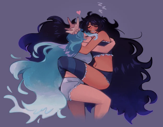 sleepy seamoon cuddles… they wld be really clingy
#seamoon #cookierun 