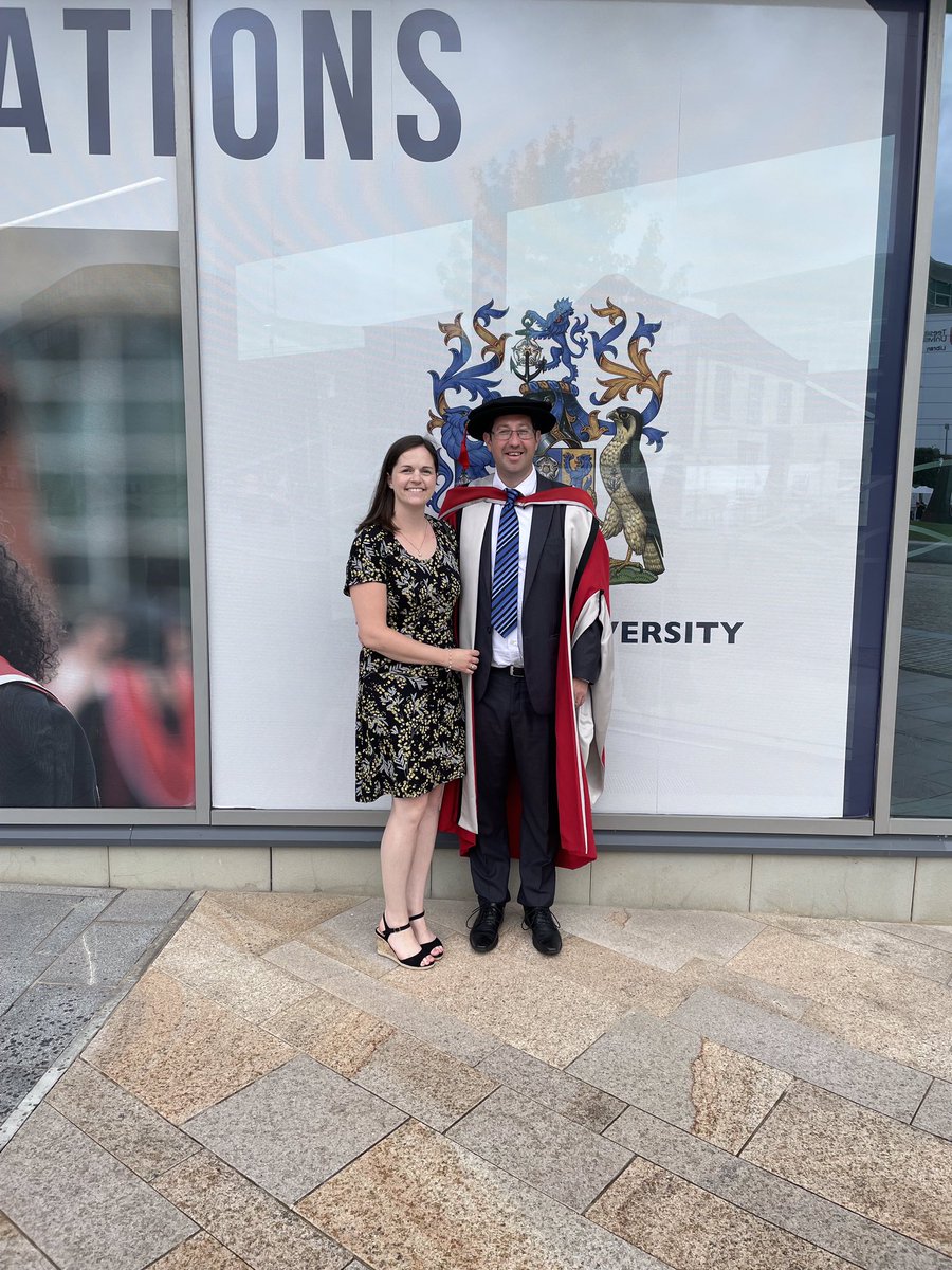 AliceFranklinTU's tweet photo. Fantastic day celebrating the hubby’s graduation @TUJohnF @TeessideUni @TeesUniSHLS Couldn’t be more proud of you Dr Franklin! https://t.co/7zraeMAouc