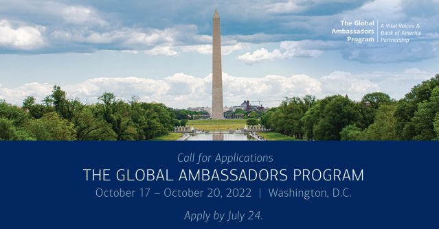 MidgeVSB1's tweet photo. .@BofA_News is a longstanding supporter of women leaders. This year, our #GlobalAmbassadors Program is heading to #WashingtonDC. In partnership with @VitalVoices, we will address the ongoing challenges of purpose-driven businesses. Apply by July 24th! https://t.co/IRX7qIvzwn https://t.co/Ln9yFj8oh3