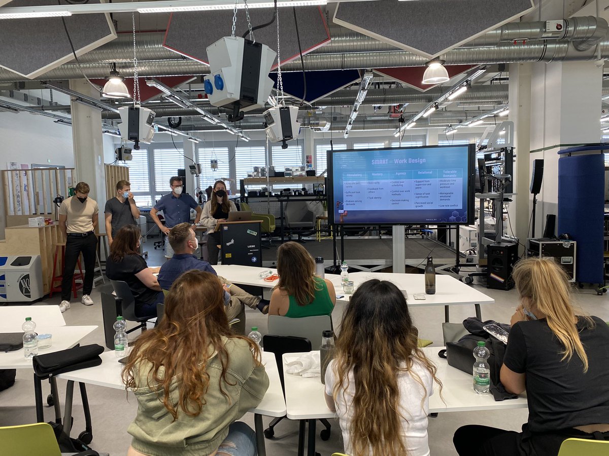 ResearchHcd's tweet photo. The end of the summer semester is approaching! Congratulations to the winners of the design challenges in work psychology! #designthinking #workpsychology #robotsatwork #technologyatwork #rub https://t.co/MQ7yB6i4LC