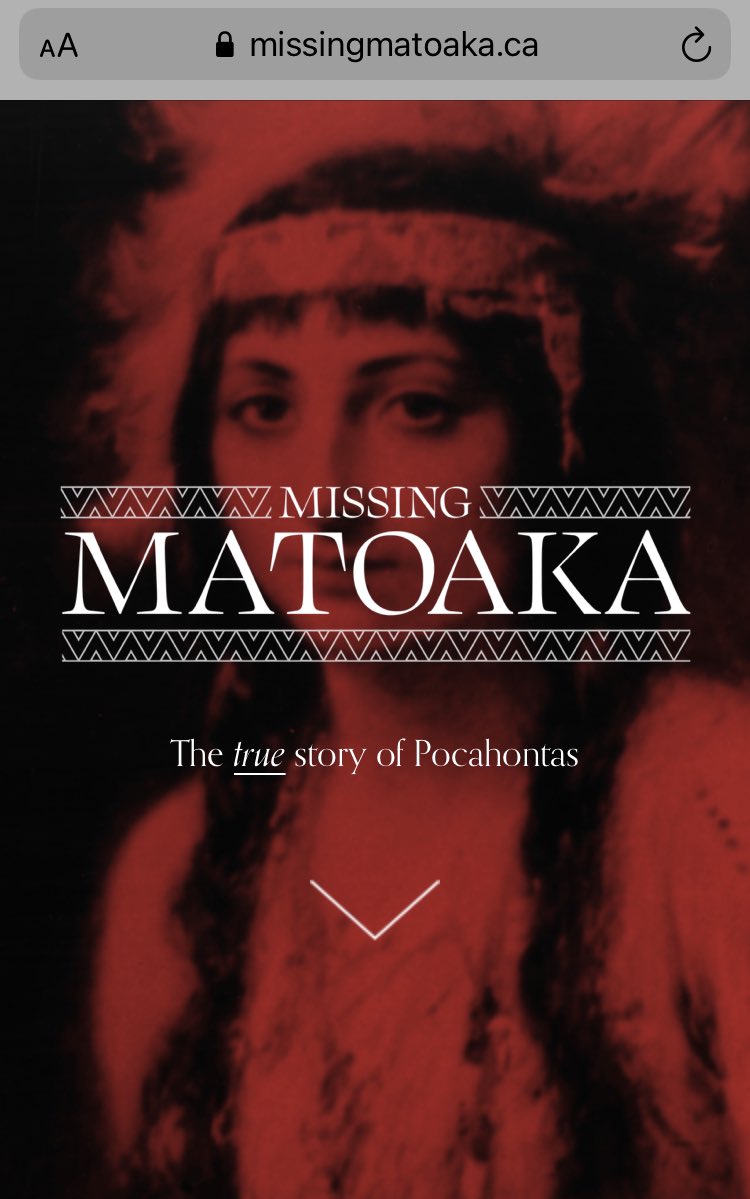 Internet rabbit hole I fell down today. <Start>Indigenization of Curriculum / Truth and Reconciliation Commission of Canada / Calls to Action 2.3 / Jordan’s Principal/ Muskrat Magazine/ Missing Matoaka: The True Story of Pocahontas<End>
missingmatoaka.ca
#mmiwg #truth