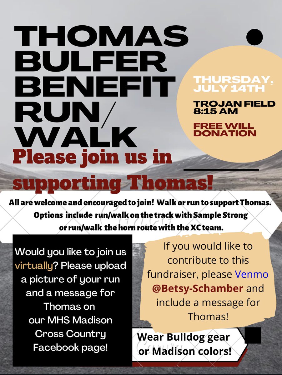 Join us in helping support MHS Alum, Thomas on his road to recovery. #BulldogNation #StrongerTogether #NoOneWalksAlone