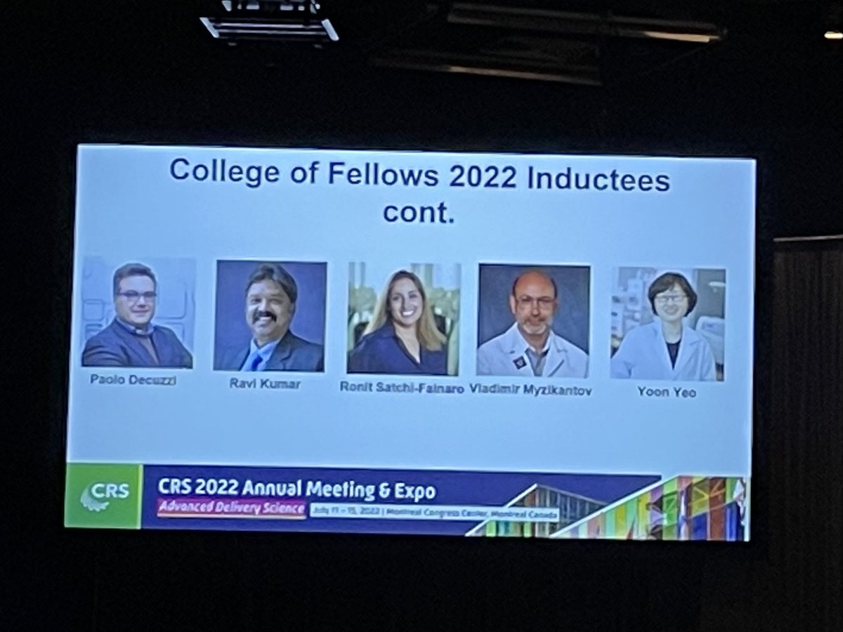 Congratulations <a href="/pgdecuzzi/">Paolo G. Decuzzi</a> and all the  2022 inductees into the College of Fellows! #CRS2022
