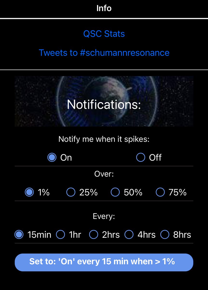 QuickSchumann's tweet photo. The Schumann Calling:
We’ve finally launched App Notifications!
Now instead of checking all the time, you can sit back, and we’ll let you know when it spikes.
Update to 1.9.3, and turn it on.
Sincerely,
The #QuickSchumann Check App
#schumannresonance https://t.co/bKccRtmeec