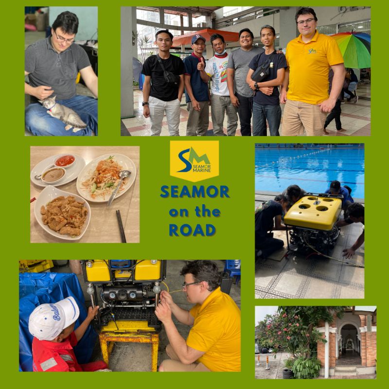 SEAMORmarine's tweet image. Graeme is back from his second trip to Indonesia this year. We have been working with our dealer Sea &amp;amp; Land Technologies and their Mako client. Lots of water tests – tank, pool, and the open ocean. SEAMOR has ROV clients worldwide
#globalclients #rov #remotelyoperatedvehicle