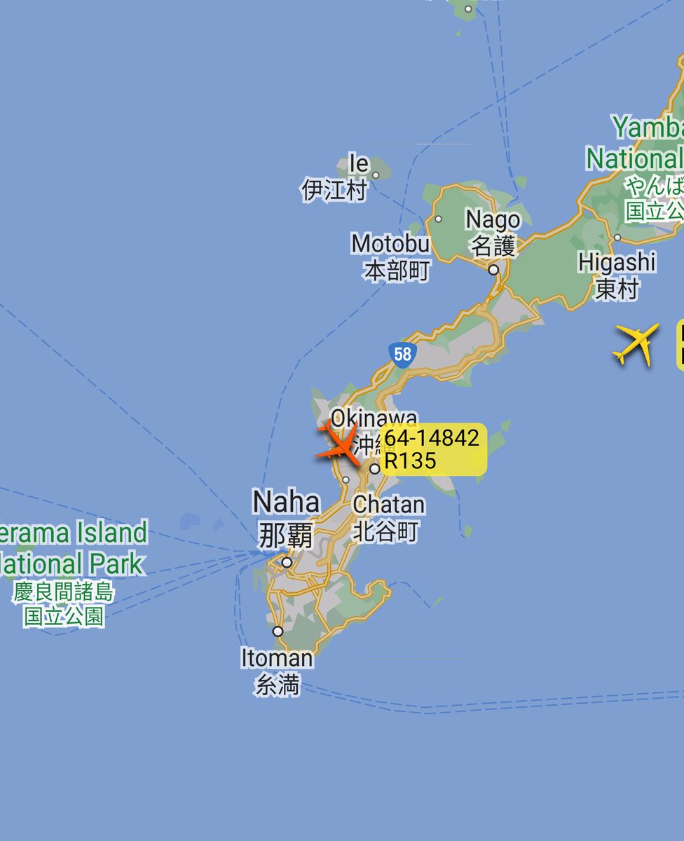 IntelskyB's tweet photo. United States - US Air Force (USAF)
Boeing RC-135V Rivet Joint
Callsign: HOOVR42
Reg: 64-14842
Altitude: N/A
Loc: 26.359,127.758
Fir: FUKUOKA
Squawk: N/A

Tracking links:
● https://t.co/FsNl0429xw
● https://t.co/ewLFdrMkwK

#intelsky #adsb #AvGeeks #osint https://t.co/iQLdAqjPXW