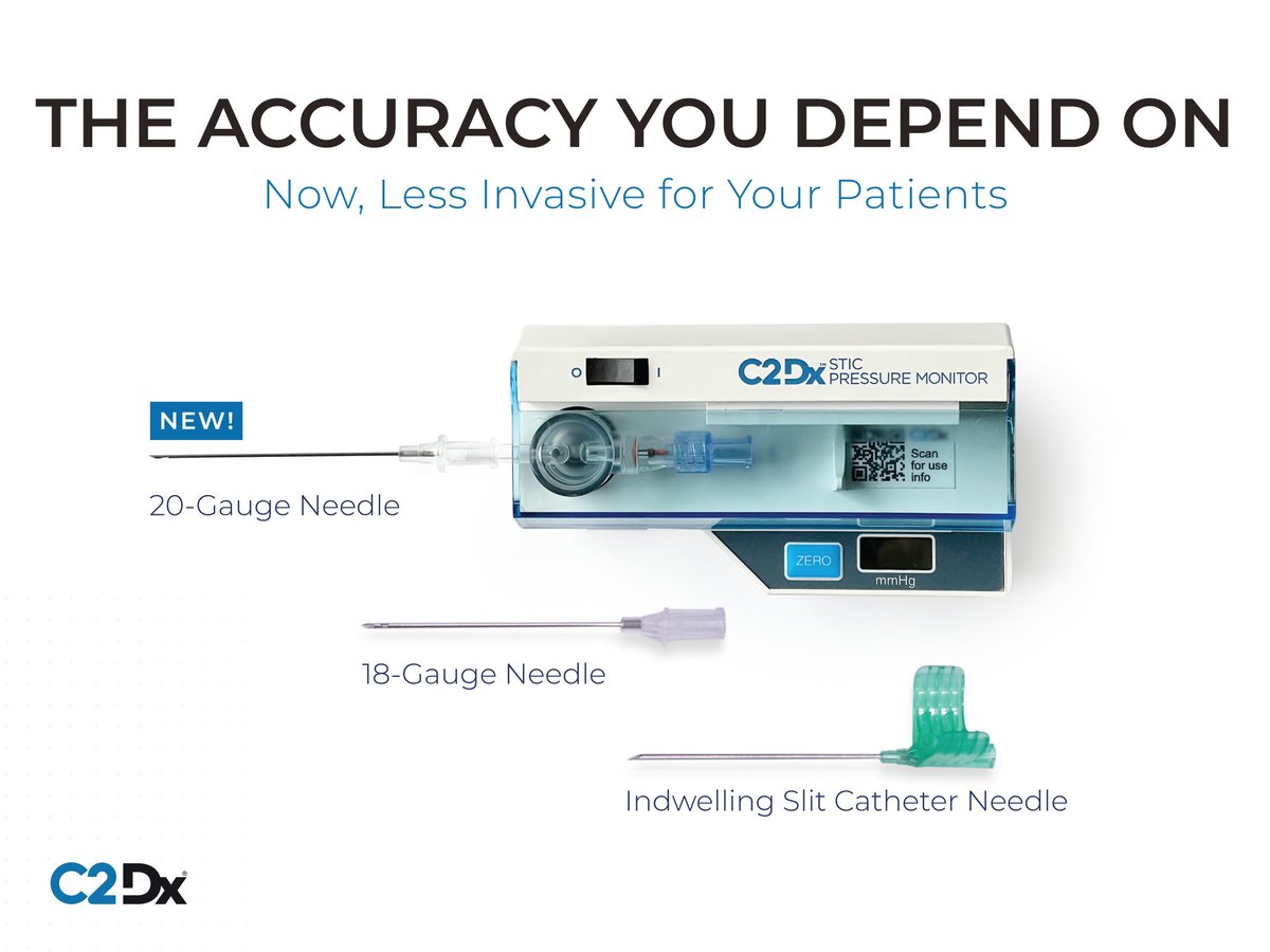 EverisMedical's tweet photo. The STIC Intra-Compartmental Pressure Monitor now has a 20-gauge needle available to aid in the diagnosis of #compartmentsyndrome with a #lessinvasive approach.
Schedule a virtual demo to discover more: https://t.co/3ANANKUN99 https://t.co/TU1J1LYtdo