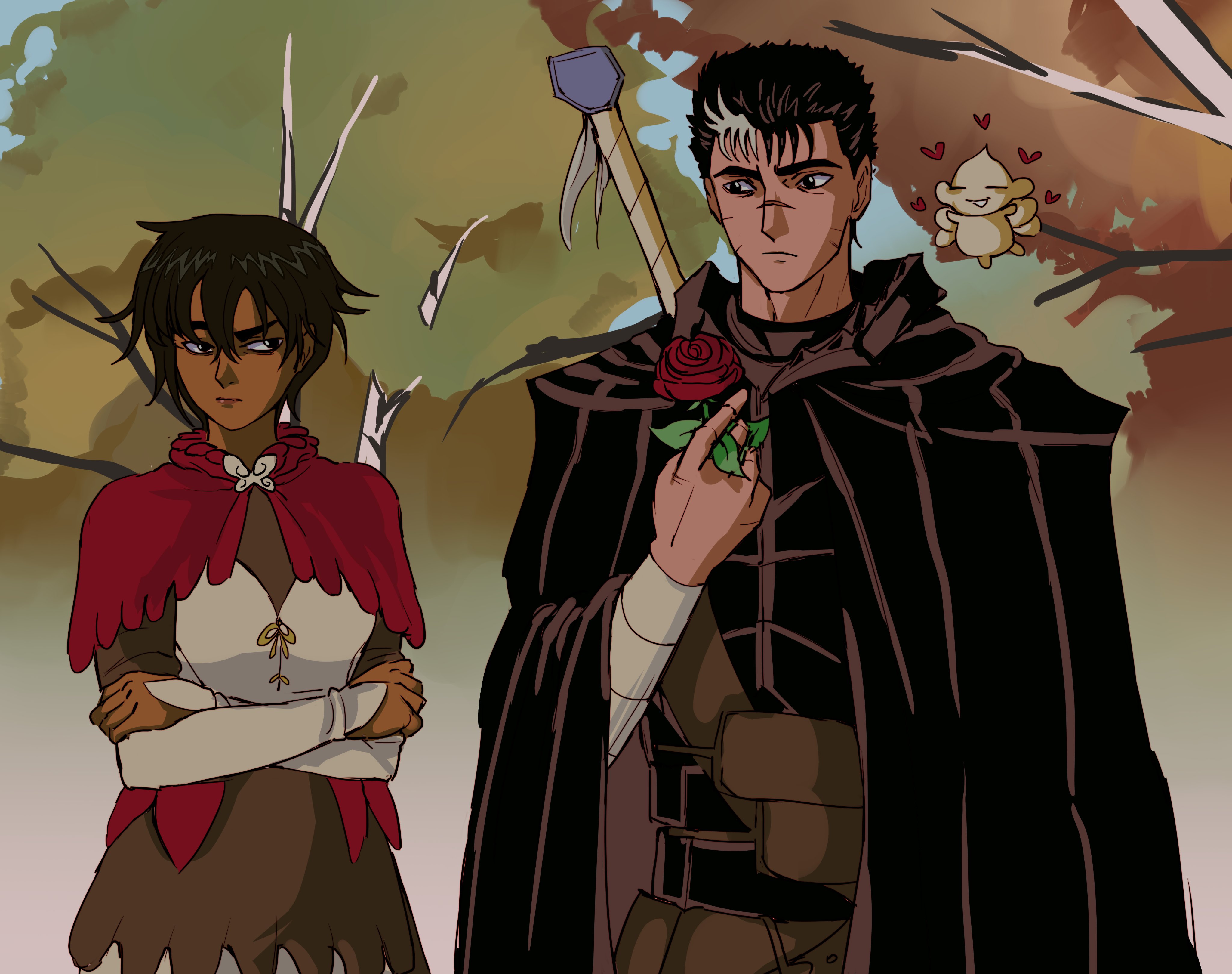 Pine soldier on X: Casca and Guts reunited in the Berserk 1997 style # berserk #guts #casca #berserkart  / X