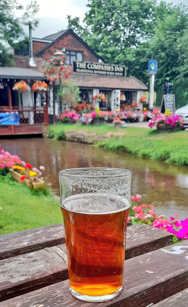 Gazza1312867's tweet photo. What a lovely pint of @SurreyHillsBrew Shere Drop @Compassgomshall after an not so great day. Perfection. #Realale #pubs #pubswithflowers #bestinbloom #surreyhills #surrey https://t.co/cwGjE9waLT