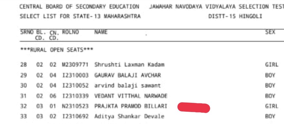 PBillari01's tweet photo. @ByjusSupport My registered number with Byjus is https://t.co/AjC42gafGU daughter name is PRAJAKTA PRAMOD BILLARI.I attached result list copy of JAWAHAR NAVODAYA VIDYALAYA. https://t.co/chdzflL5qU