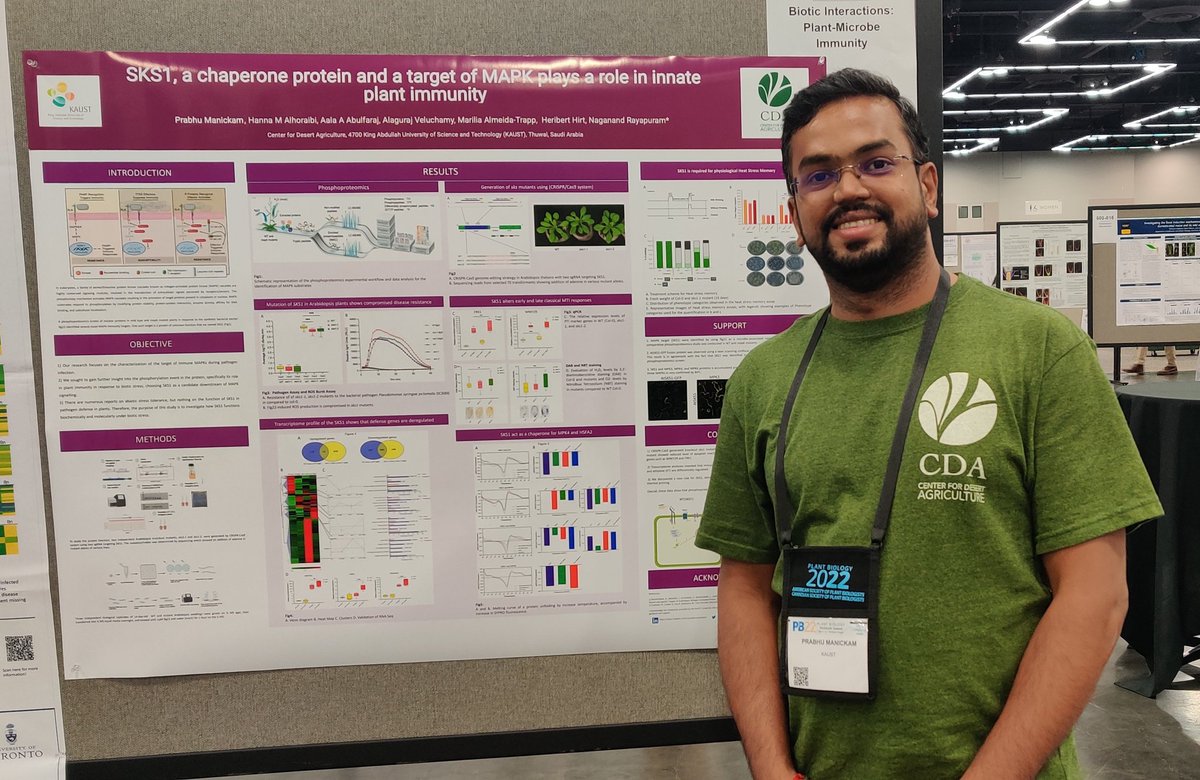 Representing @kaustcda <a href="/KAUST_News/">KAUST</a>  at #PlantBio2022

Happy to be see Plant Immunity community at one place #ASPB2022 I thank KAUST  and PI @ Prof. Heribert Hirt give this opportunity to attend the conference and learn cool stuffs.
