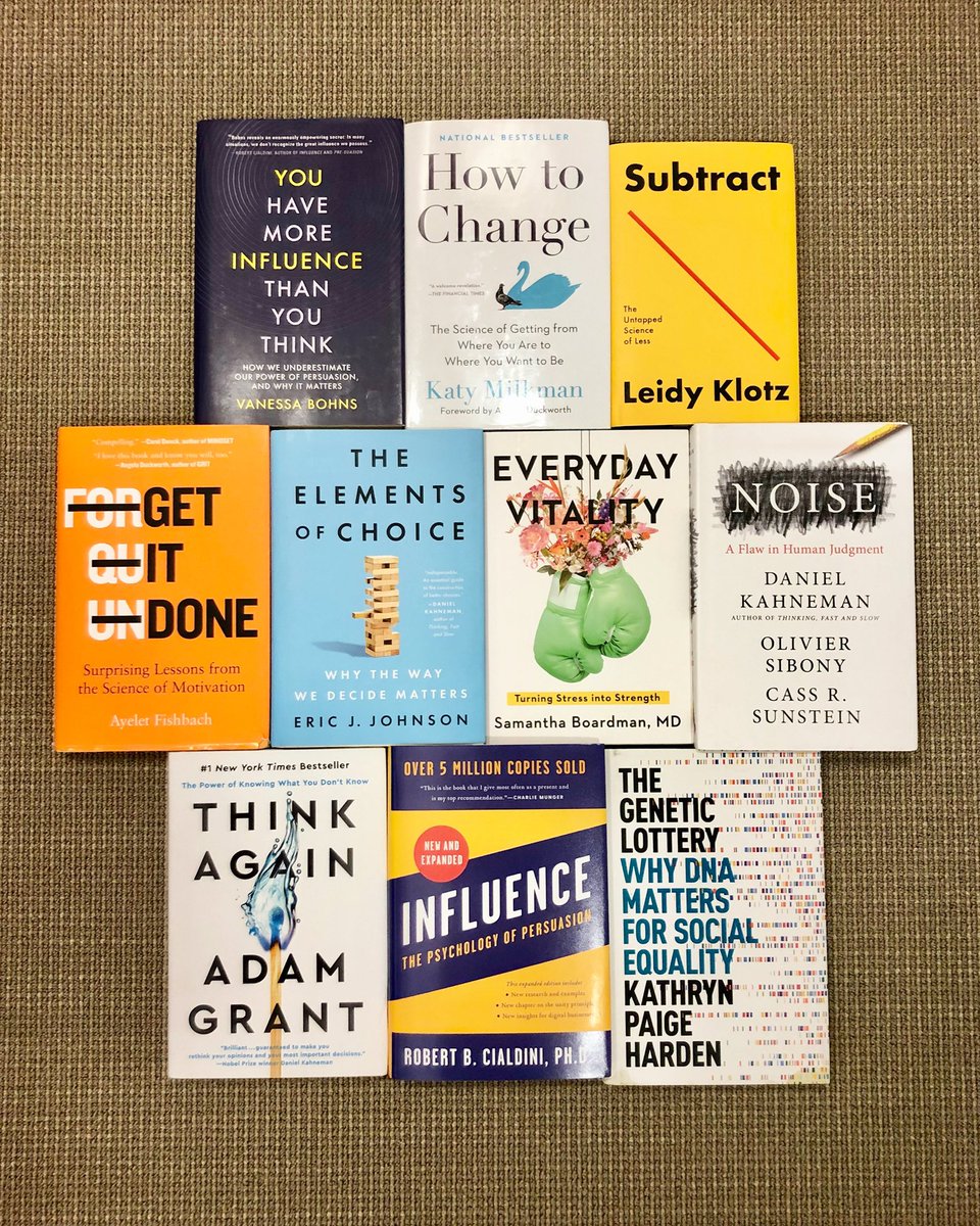 Thank you @TheCharacterLab for putting me on your book list. Flattered to be in such great company 🙏

<a href="/profbohns/">Vanessa Bohns</a> <a href="/katy_milkman/">Katy Milkman</a> <a href="/Leidyklotz/">Leidy Klotz</a> <a href="/ayeletfishbach/">Ayelet Fishbach</a> <a href="/ProfEricJohnson/">Eric J. Johnson</a> <a href="/SibOliv/">Olivier Sibony</a> <a href="/CassSunstein/">Cass Sunstein</a> <a href="/AdamMGrant/">Adam Grant</a> <a href="/RobertCialdini/">Dr. Robert Cialdini</a> <a href="/kph3k/">Kathryn Paige Harden</a>