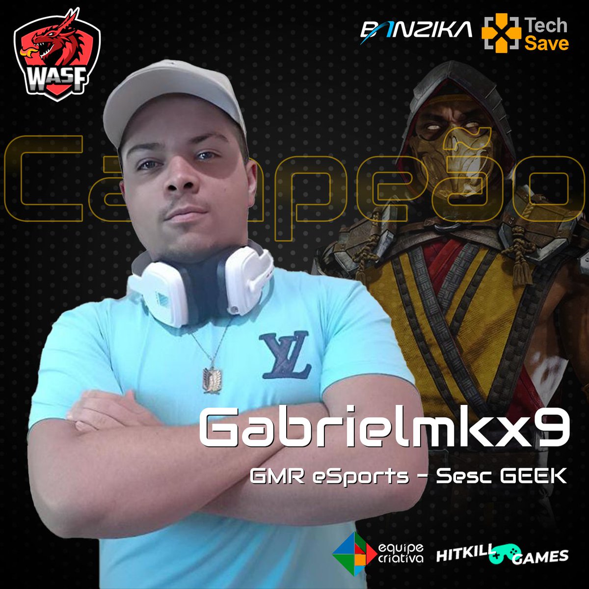 WasFEsports's tweet photo. Esse final de semana, nosso soldado @Gabrielmkx9 foi campeão de 2 torneios OFFLINE com seu Scorpion de bolso.
Parabéns por estar sempre nos representando e ganhando seu dinheiro fazendo o que gosta ! 

#GoWasF #MK11 #Geek #SESC #chainsawman https://t.co/mYA1q9f5O1