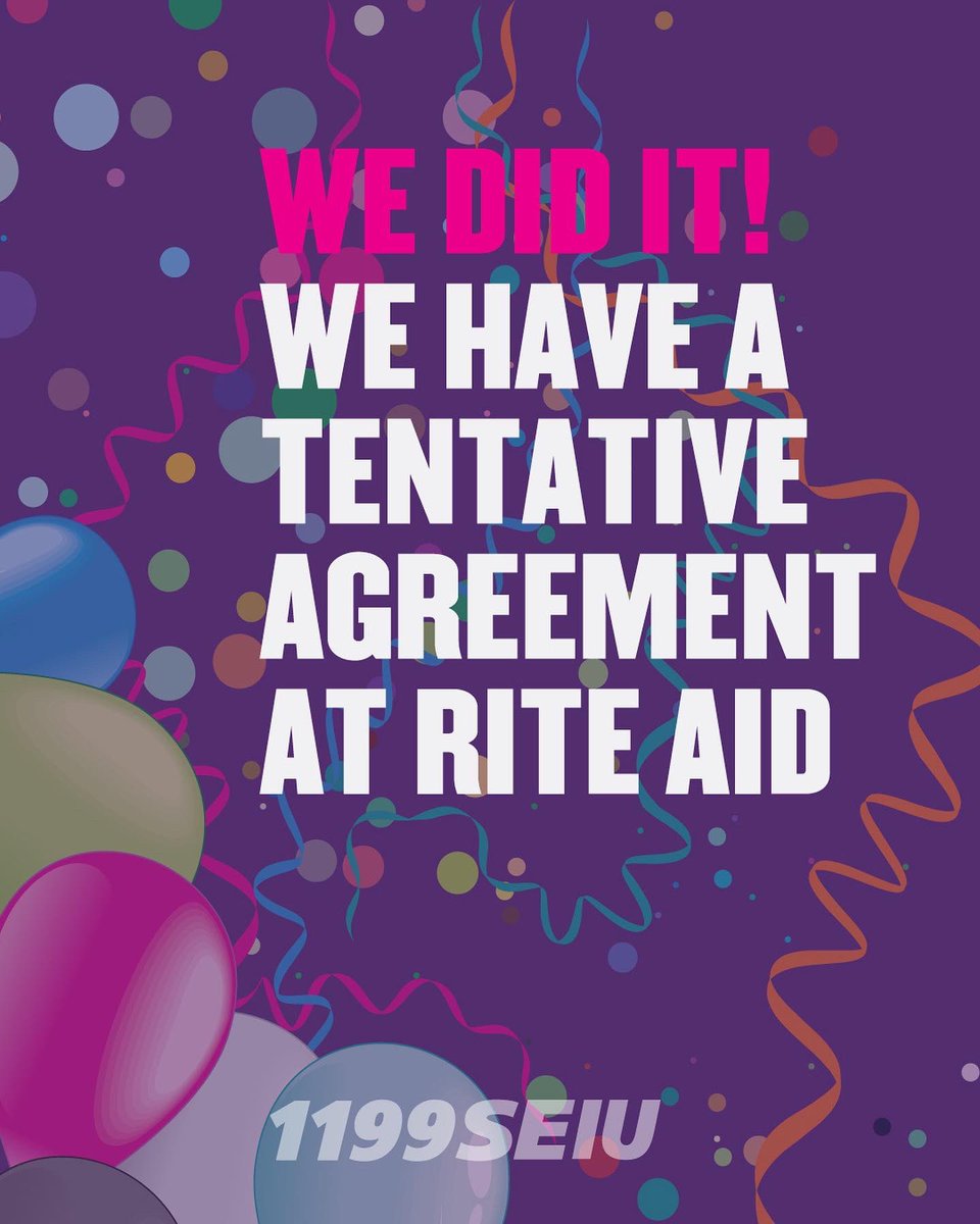 1199SEIU's tweet photo. 🎉Congratulations to our Rite Aid members🎉 https://t.co/CVpGrOJh8V