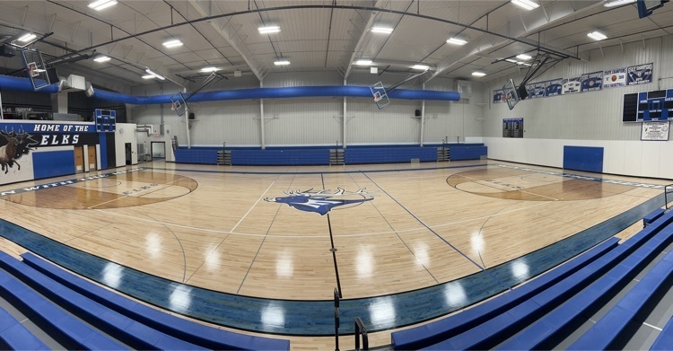 ElktonSchool's tweet photo. The update to the south gym floor is AMAZING!

Thank you to Elk Nation and the Booster Club for their financial contributions to this project. We appreciate your support of our athletes and facilities.💙🦌🤍 https://t.co/AiR3m621js