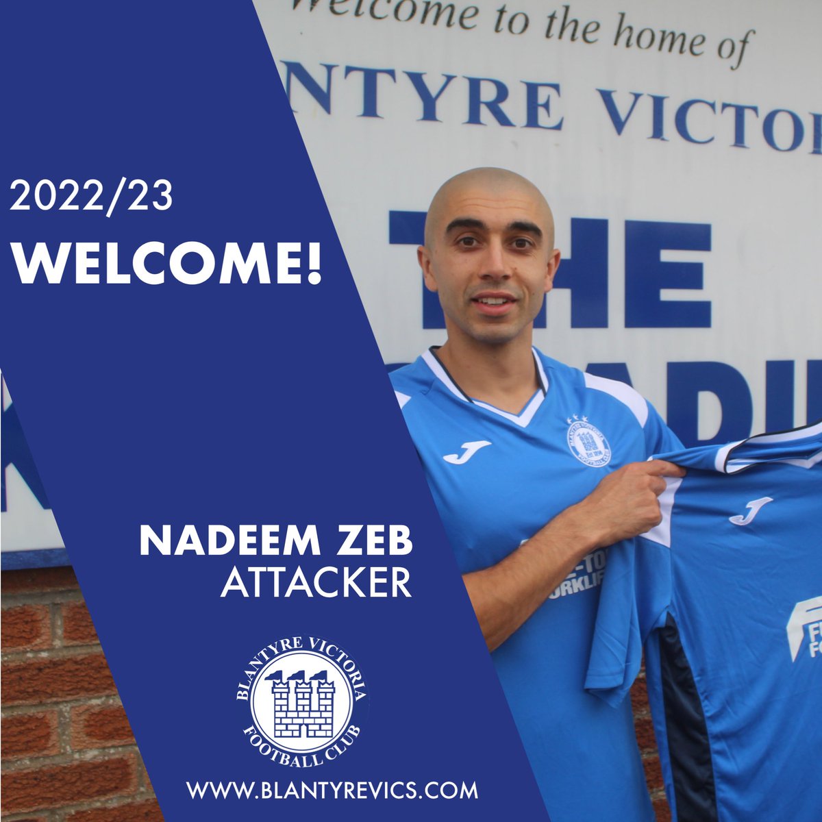 BVFC1890's tweet photo. ππ‘πππππ ππππ
Our final signing announcement of the evening is former player Nad Zeb as he re-joins the club from Arthurlie #Vics2023π΅βͺοΈπ΅ https://t.co/STTR0OzB5S
