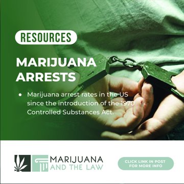 From <a href="/MjAndTheLaw/">Marijuana and the Law</a> Despite the widespread marijuana legalization movement in the US, anywhere between 500,000 to 750,000 arrests are still made for simple possession each year. Learn more about these arrests here⤵️ 
bit.ly/3uRTPUg   #cannabislaw #cannabiscommunity