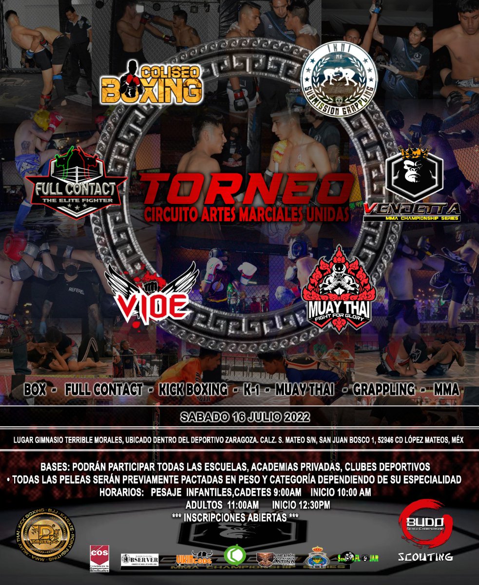 AtizapanCentro's tweet photo. ¡No se lo pueden perder! 
#TorneoArtesMarciales

La cita es: 
📅   Sábado 16 de julio.
🕑   9:00 A.M.
📍   Gimnasio Terrible Morales. (Dentro del Deportivo Zaragoza)

#EntradaGratuita https://t.co/Q3OnoxmGKD