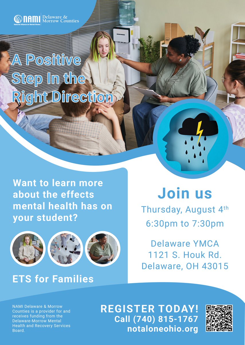 Our Young Adult Group presents "End the Silence for Families" on Thursday, August 4th at 6:30pm at the Delaware YMCA. Register now: …are-and-morrow-counties.idloom.events/ets-for-family…